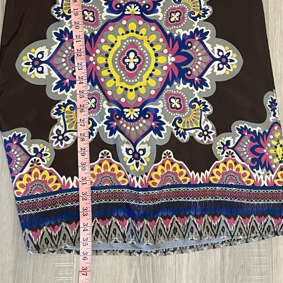 Anthropologie Uncle Frank disco 70s mandala print bell sleeve shift dress medium - Picture 9 of 12